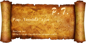 Pap Teodózia névjegykártya